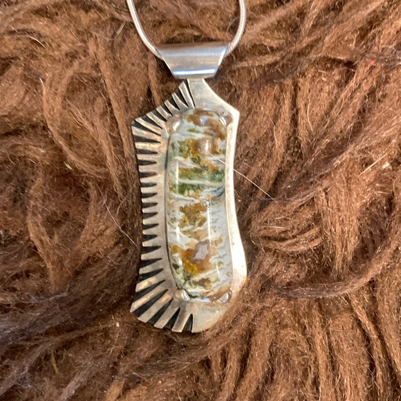 Plume agate pendant - Picture 1 of 4